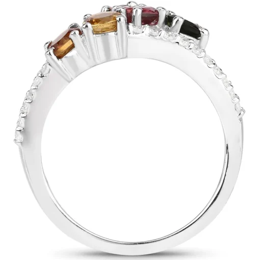 Multi-Colored Tourmaline Cocktail Ring in Sterling Silver-Colorful Beauty!