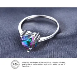 Mystic Topaz Heart Necklace and Ring, Blaze of Brilliant Colors!