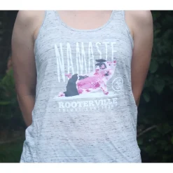 Namaste Rooterville Piggy Yoga Ladies Tank with Pig in Pose*