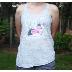 Namaste Rooterville Piggy Yoga Ladies Tank with Pig in Pose*