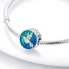 Nature Theme Bird and Flower Charms Sterling Silver Pandora Style