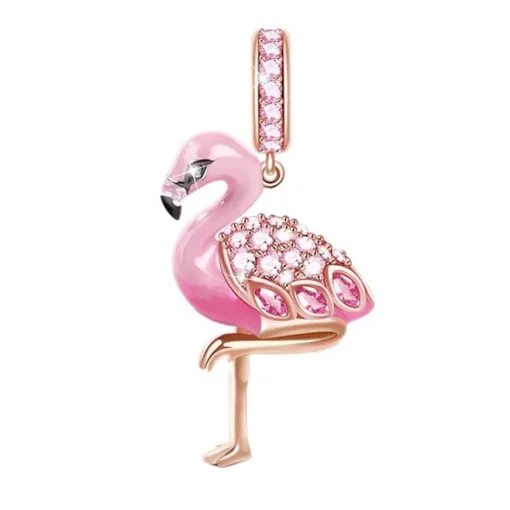 Nature Theme Bird and Flower Charms Sterling Silver Pandora Style