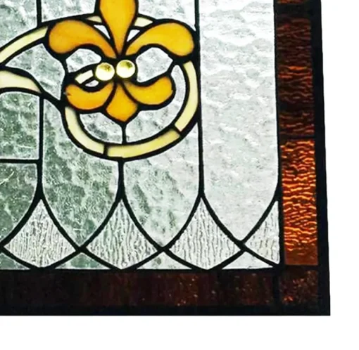 Oakley Blue or Amber Tiffany Style Stained Glass Pub Window Panel 30"L