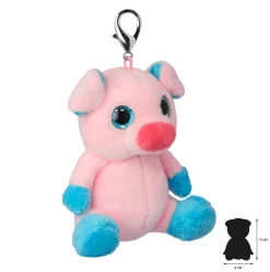 Orbys Plush Keychain or Backpack Clip Pig with Big Eyes