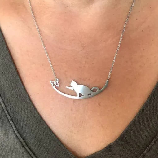 Pet Lover's Picks: Dogs and Cats Stainless Steel Made in the USA Bar Necklaces*