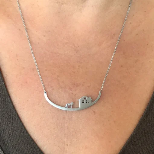 Pet Lover's Picks: Dogs and Cats Stainless Steel Made in the USA Bar Necklaces*