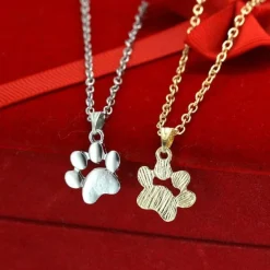 Pet Paw Necklaces Silver or Gold Tone, Affordable Fashion Jewelry