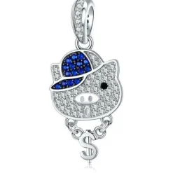 Pig Charms, Pandora Style! Thug Pig, Love You Pig and more! Sterling Silver with CZ