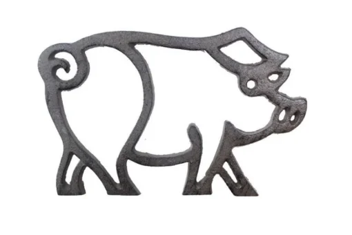 Pig Shaped Trivet 8" Cast Iron