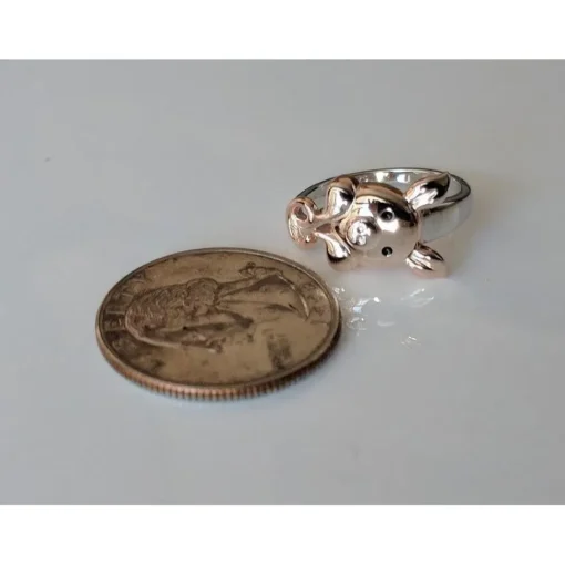 Pig Stud Earrings "Keep Me In Your Heart" Rose Gold Plated Sterling Silver
