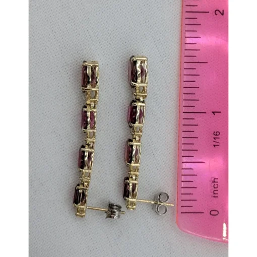 Pink Tourmaline and Diamond SET, 27.4ctw Necklace & 7.45ctw Earrings in 14K Gold, STUNNING!