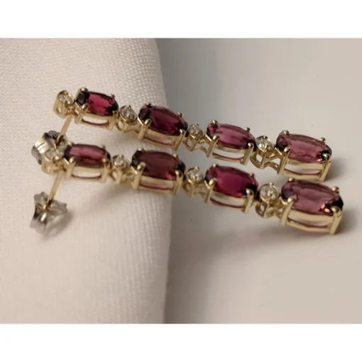 Pink Tourmaline and Diamond SET, 27.4ctw Necklace & 7.45ctw Earrings in 14K Gold, STUNNING!