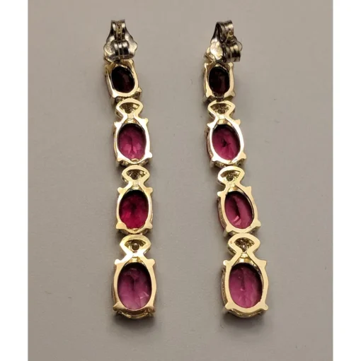 Pink Tourmaline and Diamond SET, 27.4ctw Necklace & 7.45ctw Earrings in 14K Gold, STUNNING!