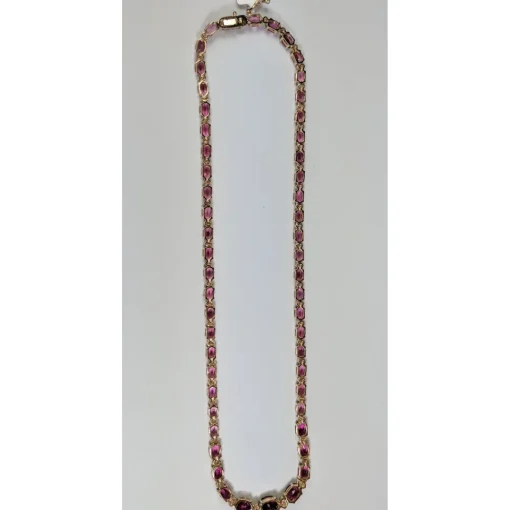 Pink Tourmaline and Diamond SET, 27.4ctw Necklace & 7.45ctw Earrings in 14K Gold, STUNNING!