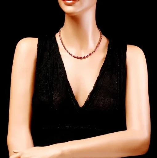 Pink Tourmaline and Diamond SET, 27.4ctw Necklace & 7.45ctw Earrings in 14K Gold, STUNNING!