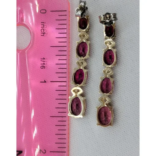 Pink Tourmaline and Diamond SET, 27.4ctw Necklace & 7.45ctw Earrings in 14K Gold, STUNNING!