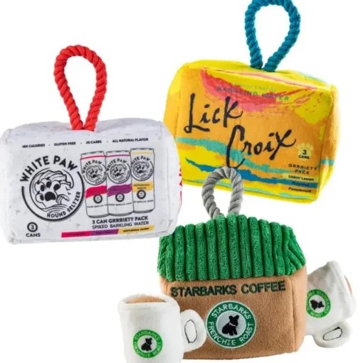 Plush Parody Pet Activity Set-White Paw for Dogs Fun Plush for Dog