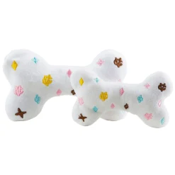Plush Parody Pet Chew Bone White Chewy Vuiton Bones for Dogs with Speaker Inside
