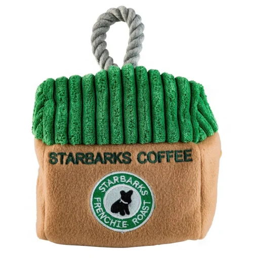 Plush Parody Pet Chew Toy Starbarks Coffee House for Dogs Fun Plush for Dog