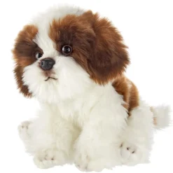 Plush Shih Tzu-Bentley by Bearington Stuffed Fluffy Brown & White Puppy Dog