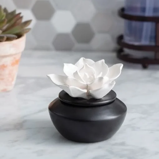 Porcelain Gardenia Airome Diffuser with Peppermint Oil Aromatherapy