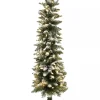 3.5' Prelit Frosted Pencil Christmas Tree with 100 LED Lights