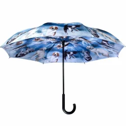 Raining Cats & Dogs Stick Umbrella Reverse Close