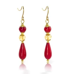 REGENZ Gemstone Earrings-Jade, Turquoise, Coral, Citrine, Pearls, Lapis HANDMADE with Love!