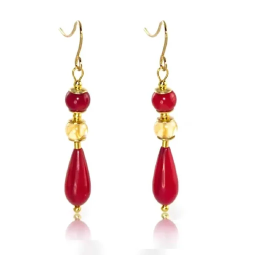 REGENZ Gemstone Earrings-Jade, Turquoise, Coral, Citrine, Pearls, Lapis HANDMADE with Love!