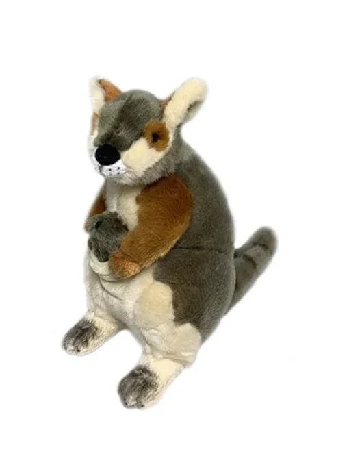 Rock-Wallaby withJoey Life Like Plush Size 27cm/10.5″