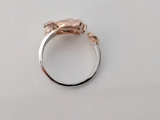 Rose Gold Plated Sterling Silver Piggy Ring and Post Earrings