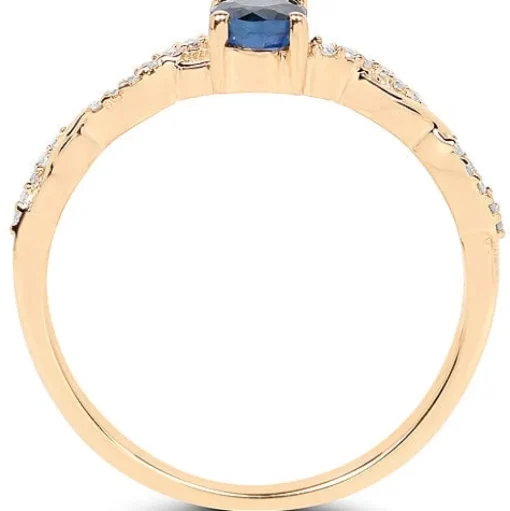 Sapphire or Emerald and Diamond Ring in 14K Gold