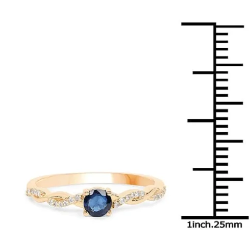 Sapphire or Emerald and Diamond Ring in 14K Gold