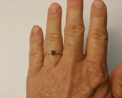 Sapphire or Emerald and Diamond Ring in 14K Gold