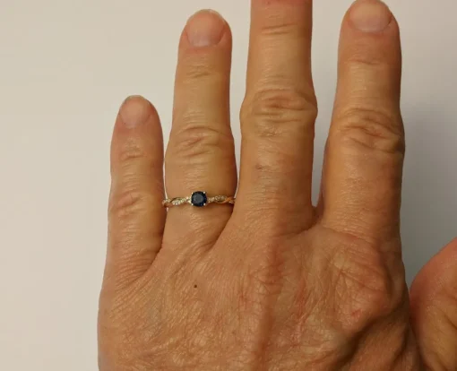 Sapphire or Emerald and Diamond Ring in 14K Gold