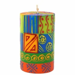 Single Boxed Hand-Painted Pillar Candle - Shahida Design - Nobunto