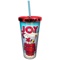 Snoopy Christmas -20oz Insulated Foil Straw Tumbler