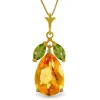 Sparkling 6.5ctw Citrine and Peridot Necklace in 14K Gold