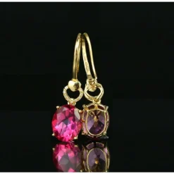 Spectacular 18K Gold Pink Tourmaline and Diamond Earrings, 5.36 ctw