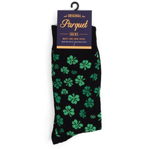 St Patrick's Day Four Leaf Clover Socks Men's & Women's Size Crew