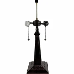 Stained Glass Handcrafted Pyramid Style Two Light Table Lamp