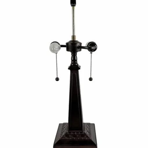 Stained Glass Handcrafted Pyramid Style Two Light Table Lamp