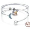 Sterling Silver Bangle Bracelets Gorgeous Blue Fish Tail, Honey Bee, Love and Valentine's Day Gift Ideas Elegant and Unusual!