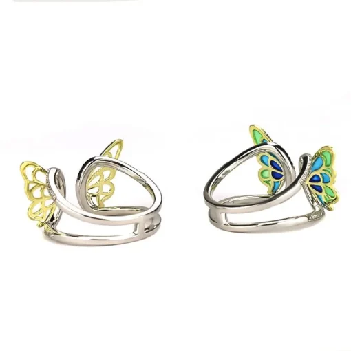 Sterling Silver Enamel Butterfly Necklace with Swarovski Crystal Top of the Line!