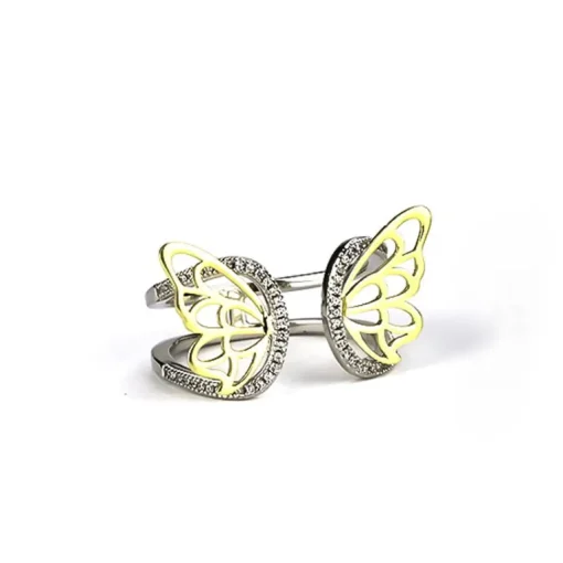 Sterling Silver Enamel Butterfly Necklace with Swarovski Crystal Top of the Line!