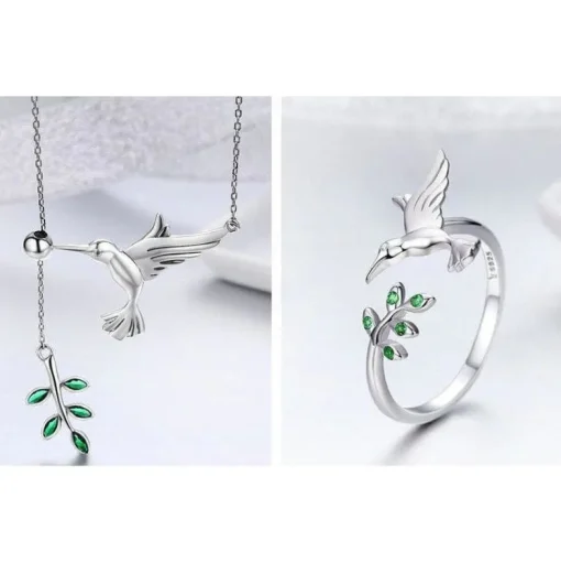 Sterling Silver Hummingbird Jewelry: Necklace, Earrings, Ring or SET!