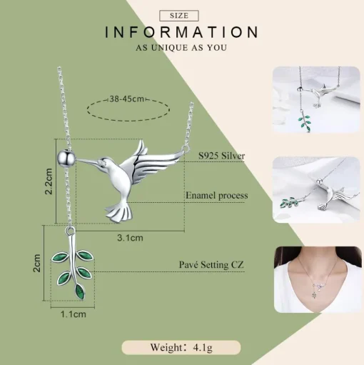 Sterling Silver Hummingbird Jewelry: Necklace, Earrings, Ring or SET!