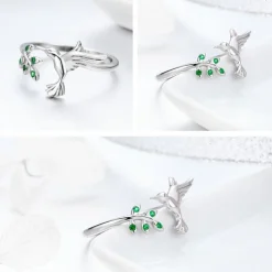 Sterling Silver Hummingbird Jewelry: Necklace, Earrings, Ring or SET!