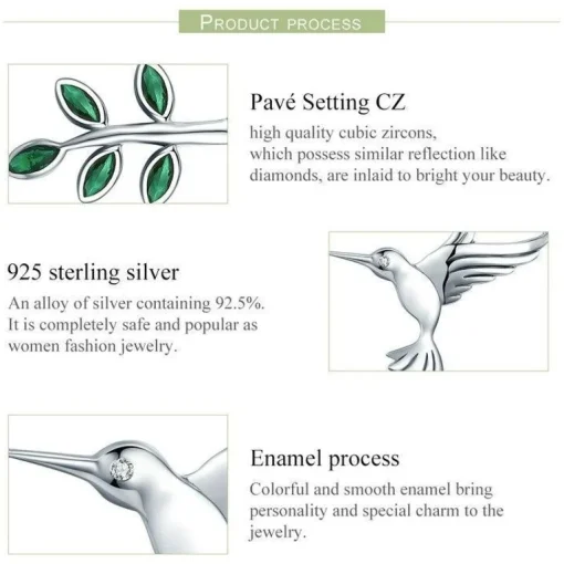 Sterling Silver Hummingbird Jewelry: Necklace, Earrings, Ring or SET!