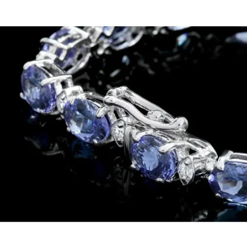 Tanzanite and Diamond Bracelets in 14K White or Yellow Gold, Stunning!